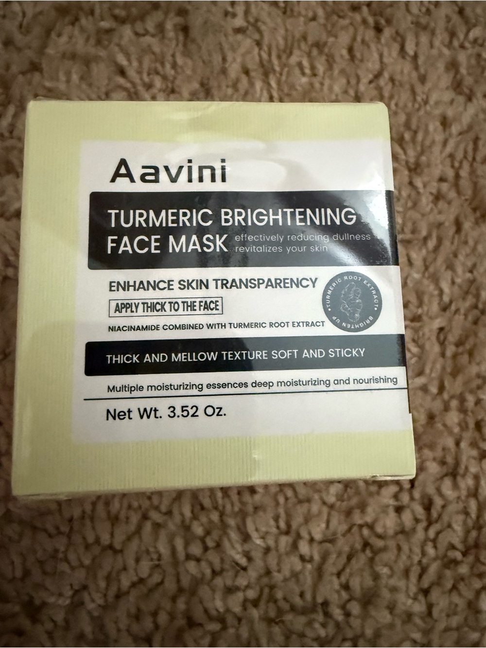 Turmeric Brightening Face Mask - Light Yellow